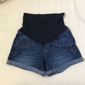 Maternity jean shorts